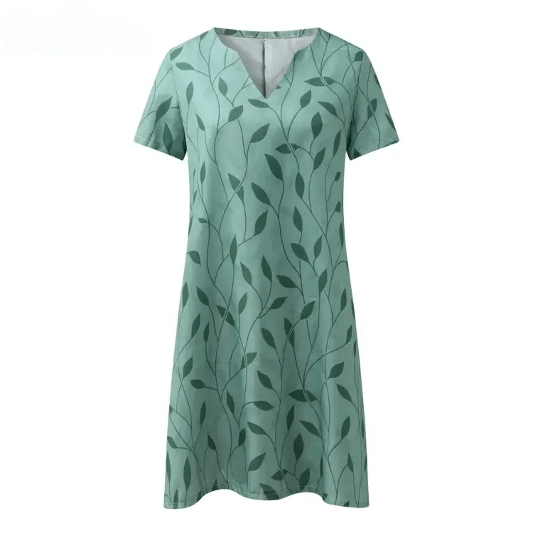 Alberte Bedrucktes Kleid mit V-Ausschnitt