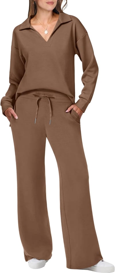 Briar - Lässiger Pullover & Hose - Reise - & Lounge - Set - Sets - Braun - Müller Mode