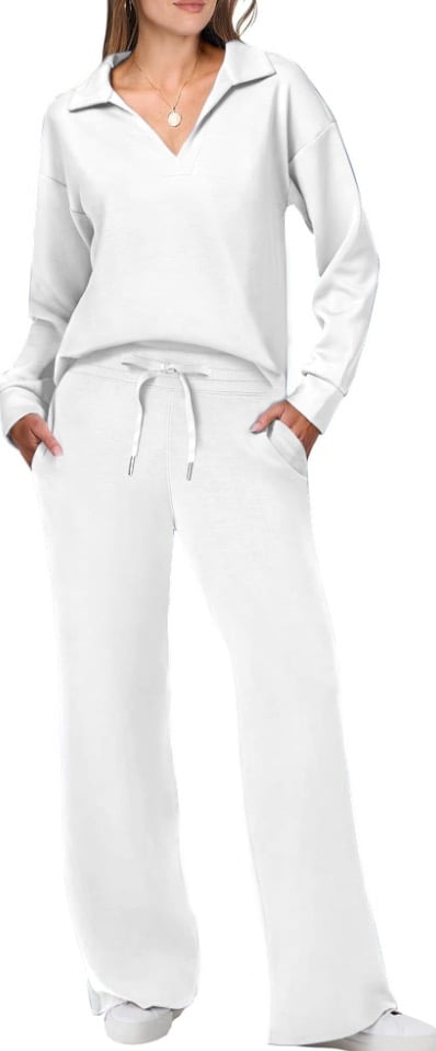 Briar - Lässiger Pullover & Hose - Reise - & Lounge - Set - Sets - Weiß - Müller Mode
