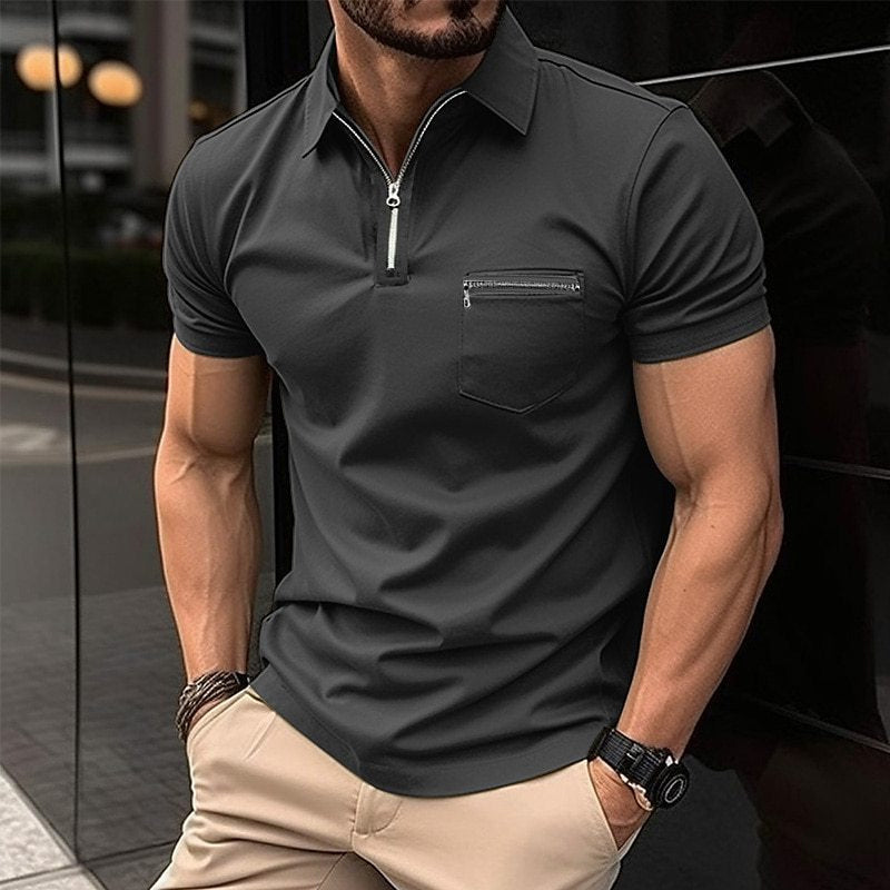 Johannes Polo mit Reißverschluss - Polos - Schwarz - Müller Mode