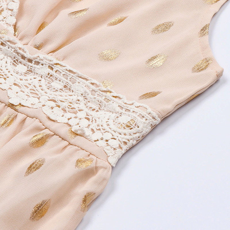 Noa Boho-Spitzen-Maxikleid