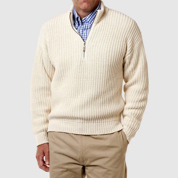 Rolf Strickpullover mit halbem Reißverschluss