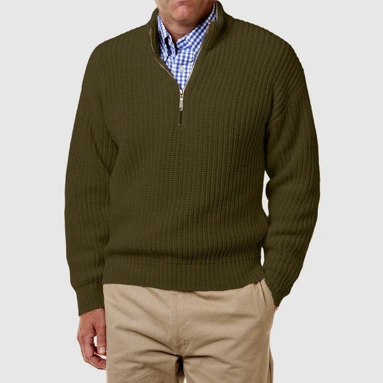 Rolf Strickpullover mit halbem Reißverschluss