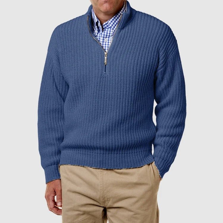 Rolf Strickpullover mit halbem Reißverschluss